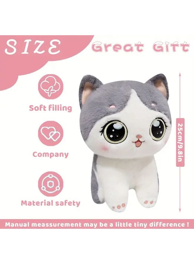 Gray Cute Kawaii Cat Plush Toy Soft Stuffed Animal Home Decor Gift - Image 3