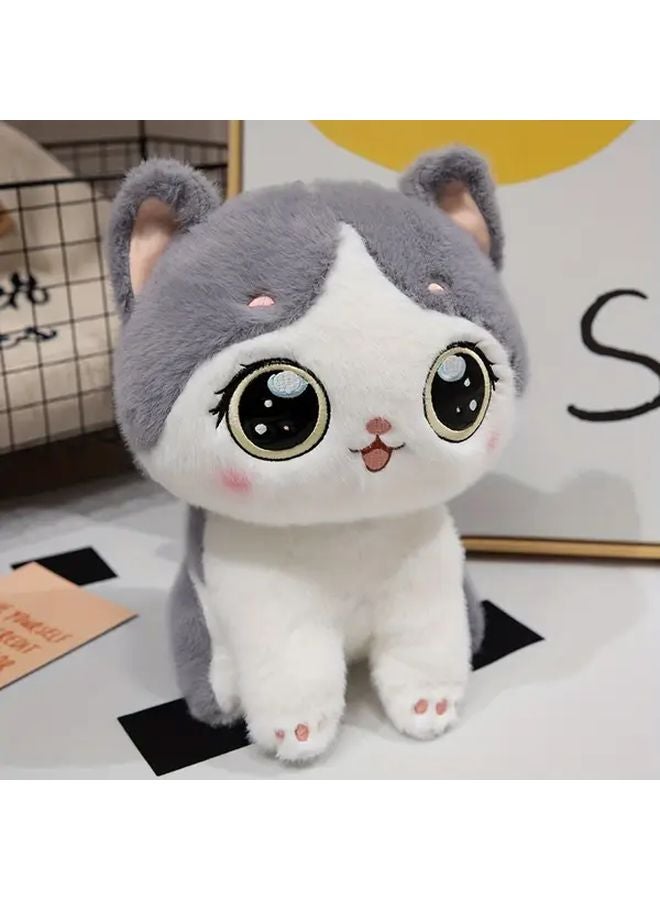 Gray Cute Kawaii Cat Plush Toy Soft Stuffed Animal Home Decor Gift - Image 1