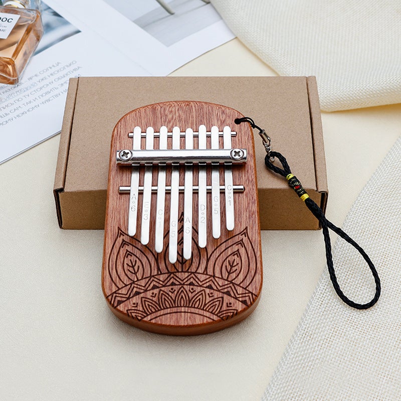Generic Medium 8-tone mini thumb piano sapele wood mini finger piano kalinba kalimba musical instrument Medium 8 tone (leaves) mini piano 