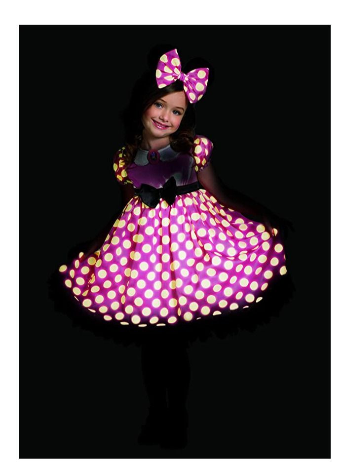 Disguise Child Pink Minnie Mouse Glow In The Dark Disney Costume  - Image 2