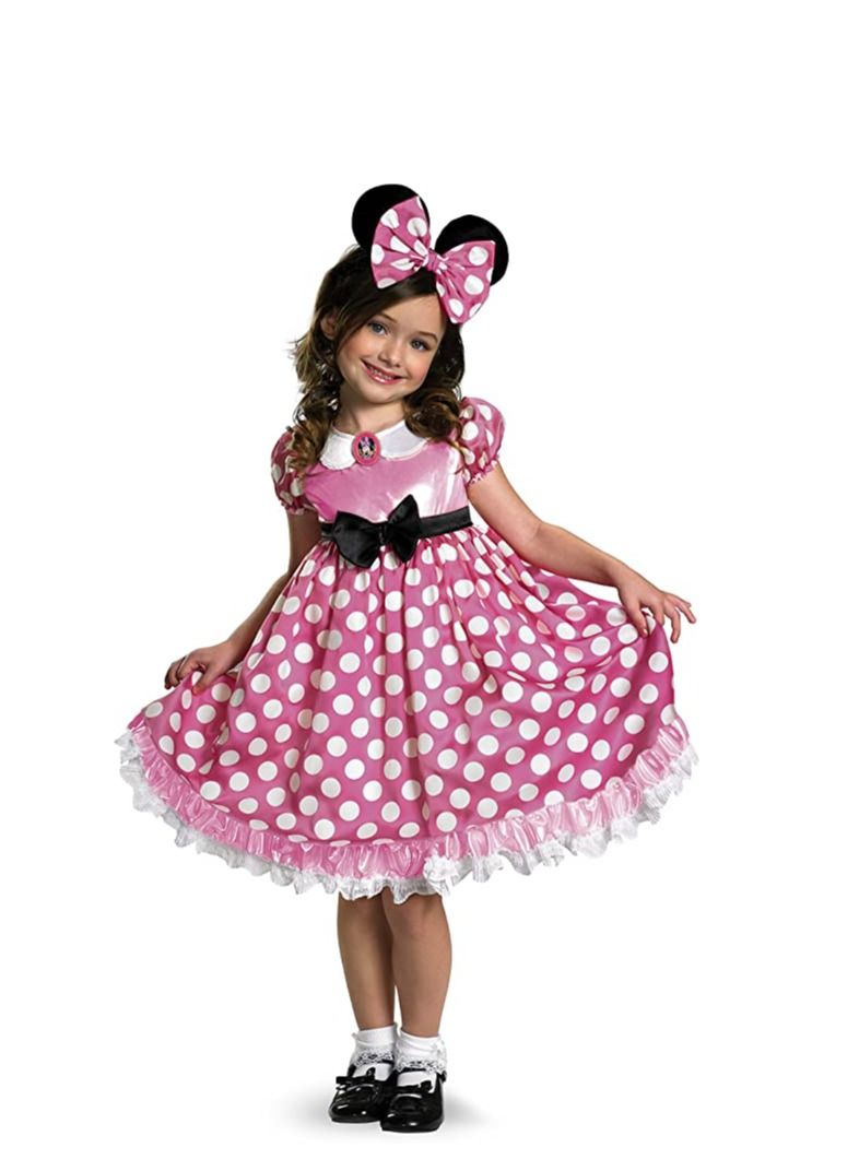 Disguise Child Pink Minnie Mouse Glow In The Dark Disney Costume  - Image 1