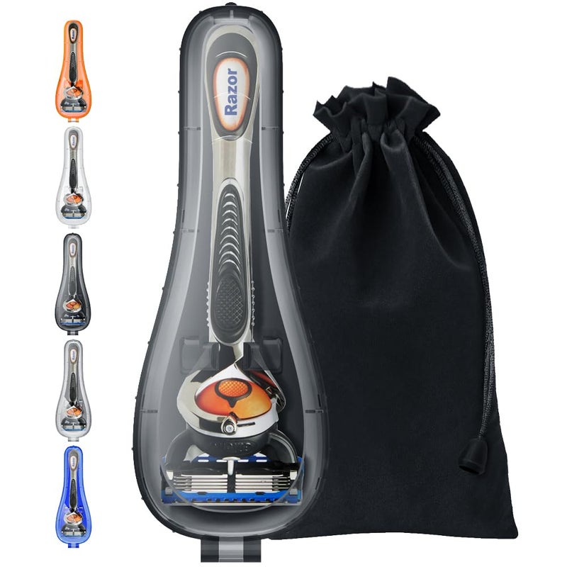 Enerfort Enerfort Razor Case Compatible with Gillette Proglide Fusion Mens Razor Travel Protector Case with Carrying Bag Black 