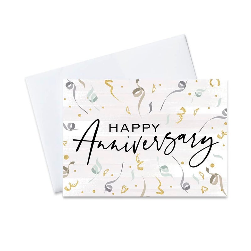 Work Anniversary Cards with Envelopes for Employees Confetti Bulk 25 Pack Appreciation Greeting Card Set for Business 5x7 Inch Office Work Coworkers Team A2002