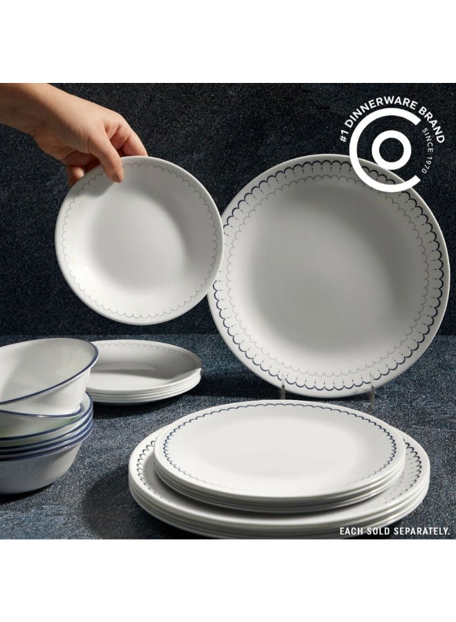 DANUBE HOME Corelle Caspin 8.5 Inch Luncheon Plate - White with Blue Trim - Image 2