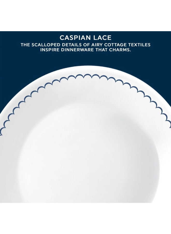 DANUBE HOME Corelle Caspin 8.5 Inch Luncheon Plate - White with Blue Trim - Image 4