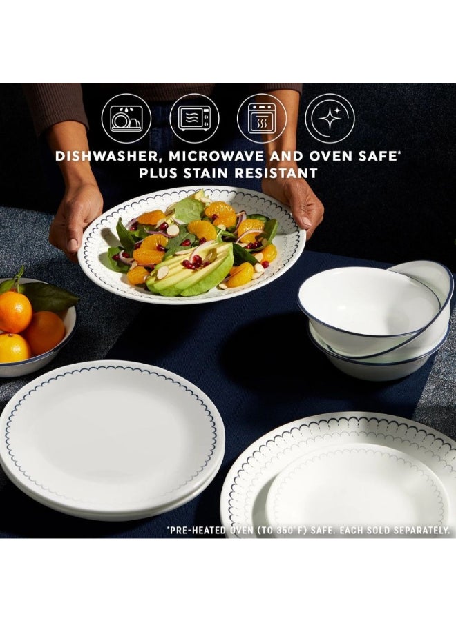 DANUBE HOME Corelle Caspin 8.5 Inch Luncheon Plate - White with Blue Trim - Image 3