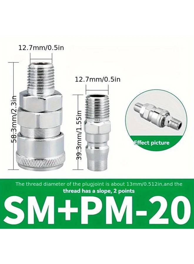 SM20 PM20 Pneumatic C Style Quick Connector Gun Air Tube Female Head Plug Tool - Image 1