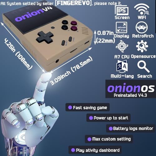 FINGEREVO Miyoo Mini Plus OnionOS Handheld Game Console 35inch 640480 Screen 3000mAh Miyoomini with Portable Case Retro Gray - Image 5