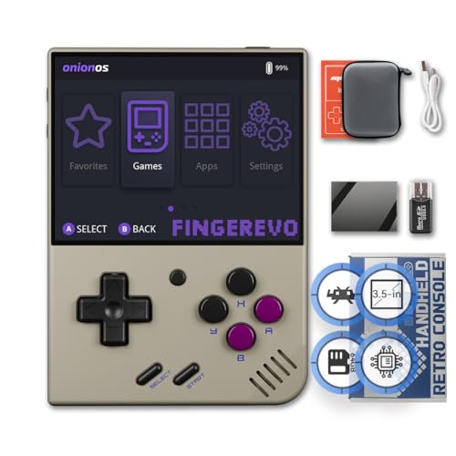 FINGEREVO Miyoo Mini Plus OnionOS Handheld Game Console 35inch 640480 Screen 3000mAh Miyoomini with Portable Case Retro Gray - Image 1