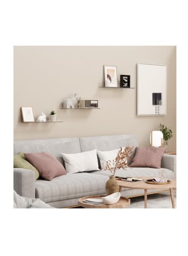 MIXDE Adhesive Clear Bathroom Stroage Shelves, Acrylic Wall Shelf Organizer, Floating Shelves Wall Mounted, Set of 4 - Image 3