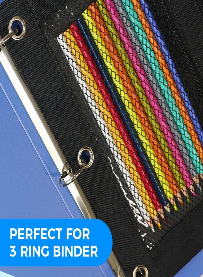 ASBEFORE 36Pcs Pencil Pouch for 3 Ring Binder - Pen Case 3 Hole Pencil Pouch Zipper Bag Holder Bulk Accessories Clear Window Aesthetic Organizer Pockets - Image 5