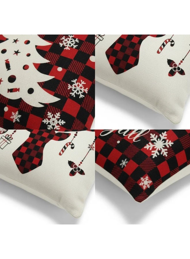 Y&D 4-Piece Christmas Pillow Case Cover Cushion For Home Decor 45x45cm - Image 3
