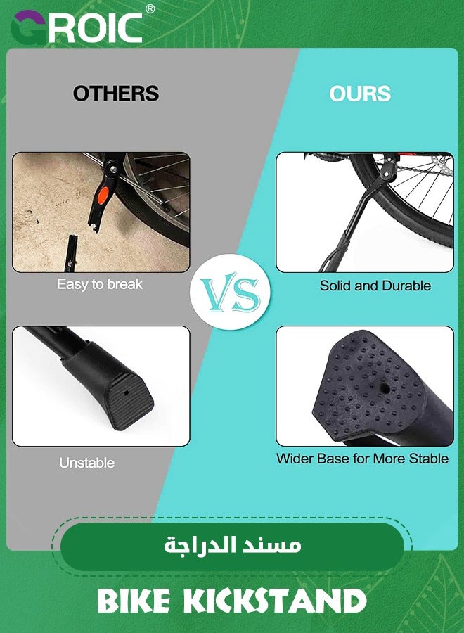 GROIC Adjustable Rear Kickstand Aluminium Alloy Side Kick stand Fits For 24/26/27.5/28/29 Inch Mountain bike, 700C Road bicycle, MTB, E-Bikes, Electric bicycle - Image 2