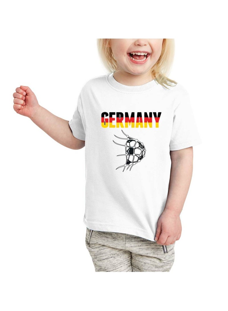 PRINTSHOP4ME Germany Unisex Kids T-Shirt - Short Sleeve Round Neck Cotton Tshirt for Boys and Girls - Soft and Comfortable - Gift for Young Football Fans - Image 1