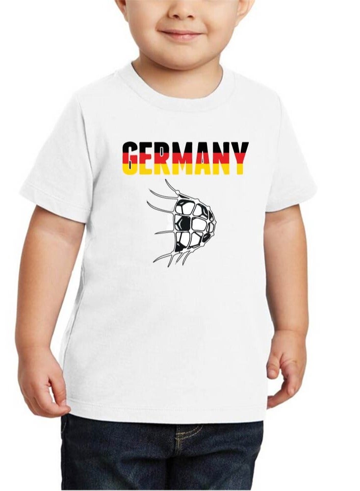 PRINTSHOP4ME Germany Unisex Kids T-Shirt - Short Sleeve Round Neck Cotton Tshirt for Boys and Girls - Soft and Comfortable - Gift for Young Football Fans - Image 2