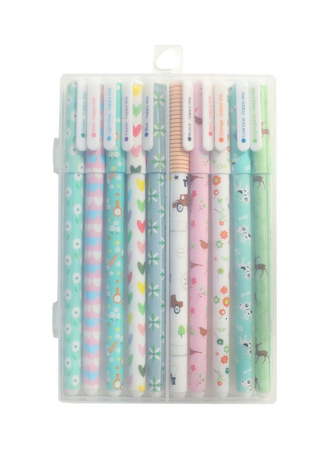 NIBEMINENT 10-Piece Gel Pen Set For Writing Highlighter Neutral Pens Multicolor