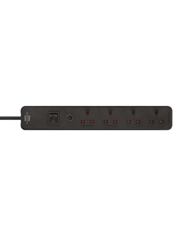 Brennenstuhl Ecolor 4-Way Power Strip with Safety Fuse Button Black 3 m 1153243300 - Image 2