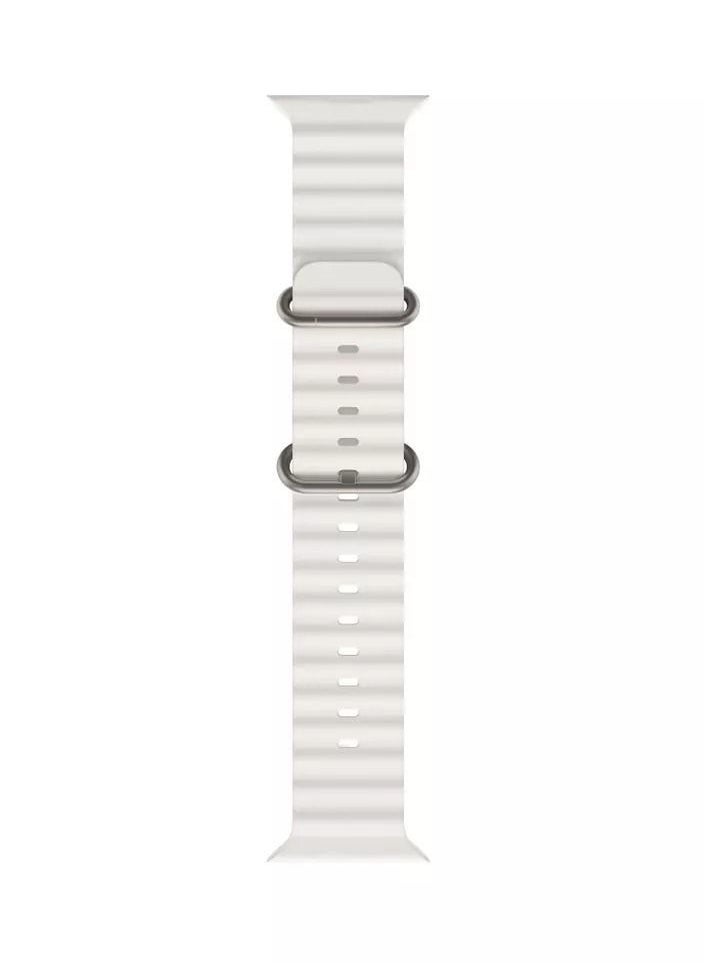 IAF - Ocean Silicon Rubber Watch Band Strap for Apple Watch Ultra 49mm/45mm/44mm/42mm Ocean White - Image 1