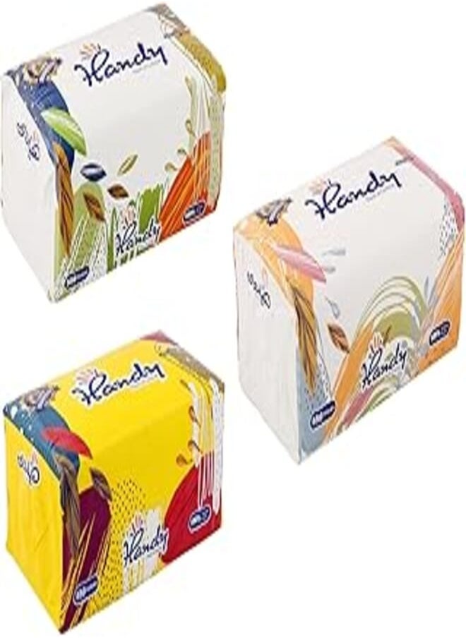 Handy Handy Facial Pack 550 Tissues (Pack of 3) - multi color and Assorted prints 