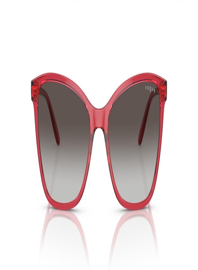 Vogue Eyewear Women's VO5520SF Low Bridge Fit Butterfly Sunglasses, Transparent Red/Grey Gradient, 56 mm - Image 1