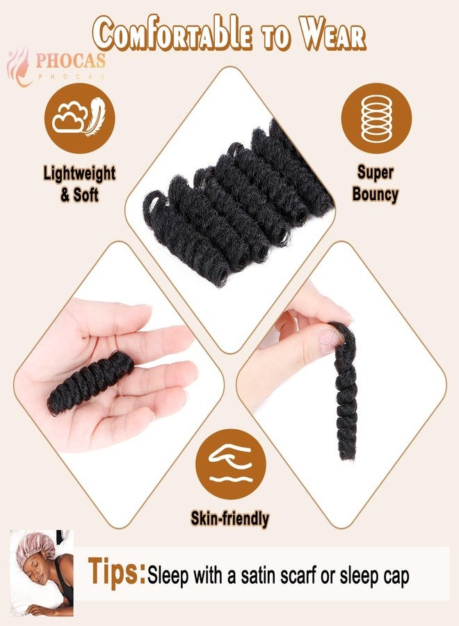 PHOCAS 5Packs 10'' Short Crochet Braids Jumpy Wand Curl Crochet Hair for Black Women (Curl,Natural Black) - Image 4