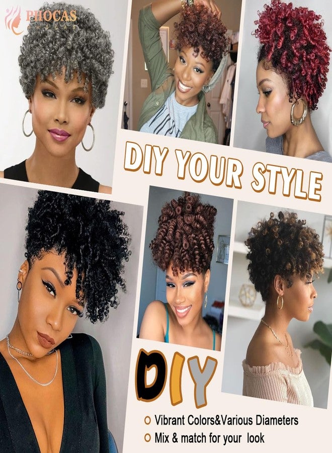 PHOCAS 5Packs 10'' Short Crochet Braids Jumpy Wand Curl Crochet Hair for Black Women (Curl,Natural Black) - Image 5