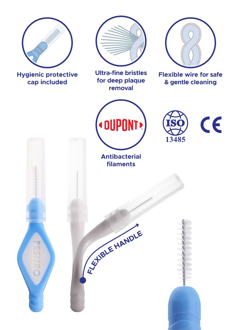 PESITRO FLEXI Interdental Brush Size 3 (1.1 mm) | Gentle Plaque Removal for Small to Medium Gaps - Image 2