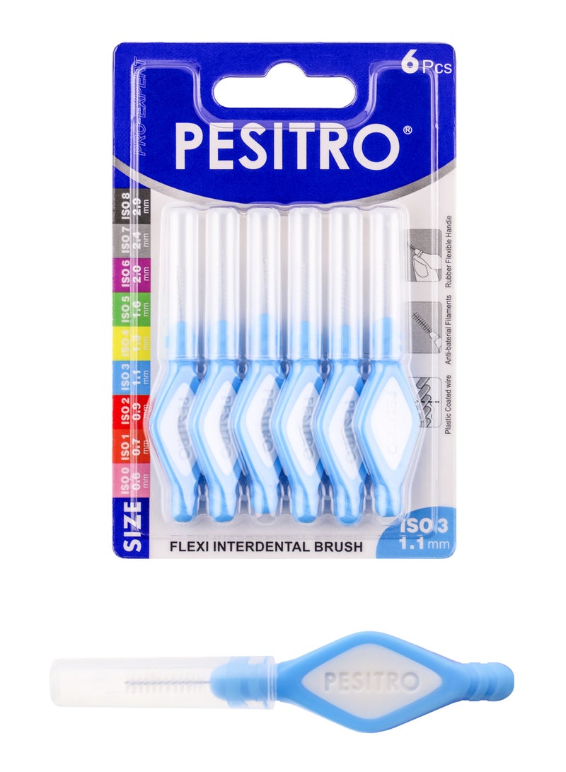 PESITRO FLEXI Interdental Brush Size 3 (1.1 mm) | Gentle Plaque Removal for Small to Medium Gaps - Image 1
