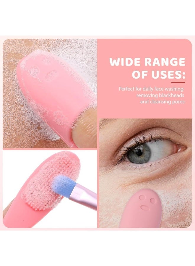 فرشاة الإصبع السيليكونية لتنظيف الأنف والوجه من الرؤوس السوداء والبيضاء - 5 قطع ملونة لتقشير البشرة وتدليك الوجه وتنظيف المسام العميقة - أداة تجميل ناعمة وفعالة للعناية اليومية بالوجه ومكافحة البثور - Image 3