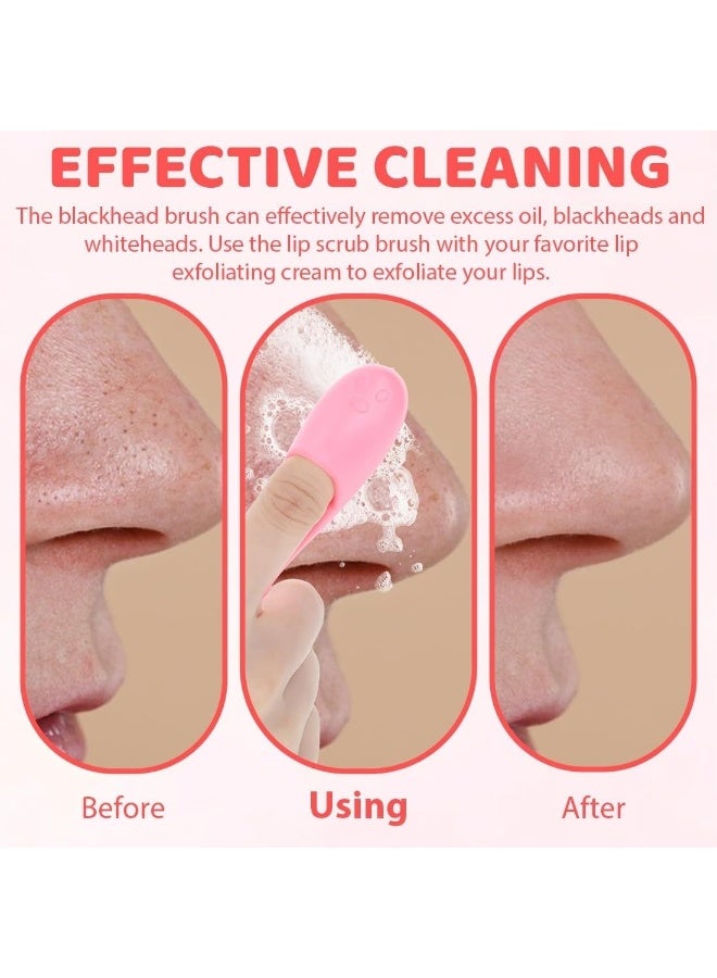 فرشاة الإصبع السيليكونية لتنظيف الأنف والوجه من الرؤوس السوداء والبيضاء - 5 قطع ملونة لتقشير البشرة وتدليك الوجه وتنظيف المسام العميقة - أداة تجميل ناعمة وفعالة للعناية اليومية بالوجه ومكافحة البثور - Image 5