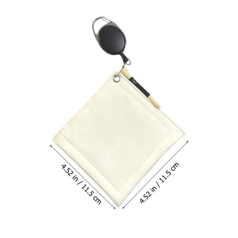 Double Sided Plush Golf Towel with Pull Loop Portable White Club Cleaning Cloth - Image 3