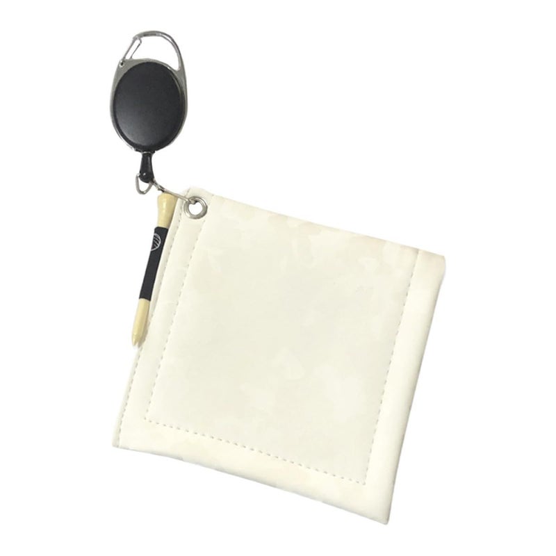 Double Sided Plush Golf Towel with Pull Loop Portable White Club Cleaning Cloth - Image 2