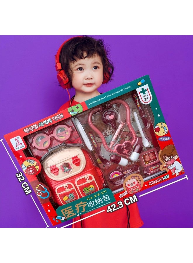 Children's Family Simulation Small Appliances Kitchen Kitchenware Tableware Refrigerator Accessories Toy Set Boys And Girls Toys-Color:811-364 Happy Kitchen Set - Image 4