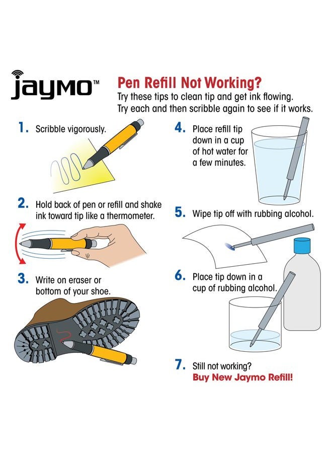 Jaymo 12 - Black Cross® Compatible Ballpoint Pen Refills. Smooth Writing German Ink and 1mm Medium Tip. #8513 - Image 5