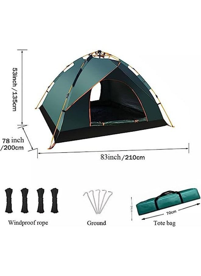 Arabest Camping Tent 3-4 Persons, Pop Up Tents Removable Instant Tent 2 Door Breathable Waterproof UV Protection, Family Dome Tent for Family Outdoor Sports Travel Picnic with Carrying Bag  - Image 5
