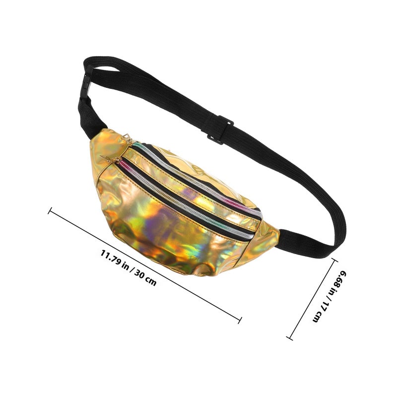 Gold Adjustable Waist Pack for Hiking Travel Sport Lightweight Chest Fanny Pack - Image 3