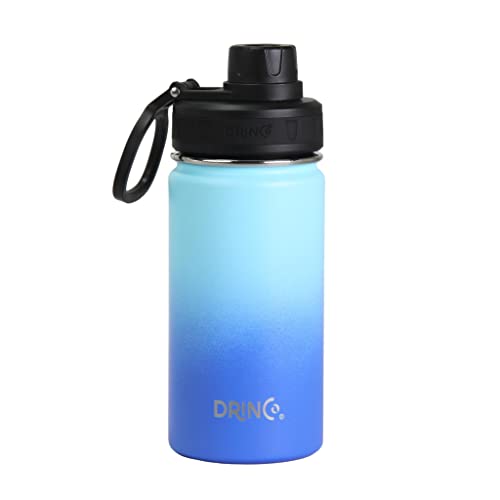 DRINCO Stainless Steel Water Bottle Spout Lid Vacuum Insulated Double Wall Water Bottle Wide Mouth (40oz 32oz 22oz 18oz 14oz) Leak Proof Keeps Cold or Hot (14 oz, 14oz Morning Sky Blue) - Image 1