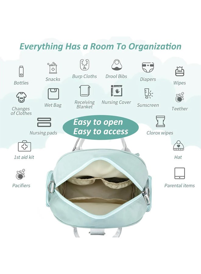 شبيلي حقيبة أطفال - حقيبة حفاضات - حقيبة أمومة - حقيبة ماما من النايلون المقاوم للماء والخالي من الروائح، بسعة كبيرة وجيوب متعددة، مزوّدة بحاملات زجاجات معزولة وجيب جانبي وحزام قابل للتعديل لأمّهات يسافرن مع الرضّع. - Image 5