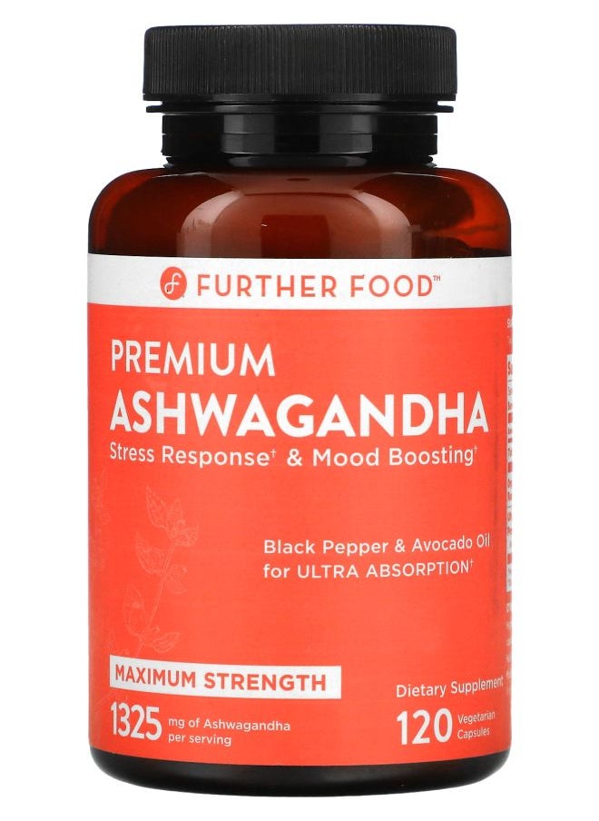Further Food Premium Ashwagandha Maximum Strength 662.5 mg 120 Vegetarian Capsules 