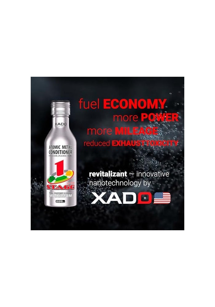 Xado إضافة زيت المحرك XADO حماية للمحرك إضافة لحماية التآكل إعادة بناء الأسطح المعدنية المتآكلة مكثف معدني مع مادة تنشيط المرحلة 1 الحد الأقصى حتى 5qt من سعة الزيت - Image 3