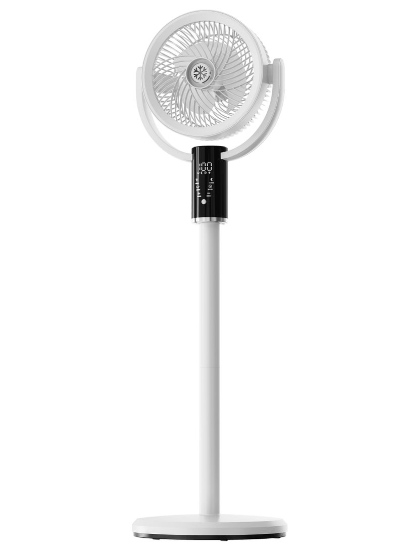 Generic - Pedestal Fan, Air Circulation Fan, 3 In 1 Adjustable Height Standing Silent Fan, Rechargeable Standing Fan with 5 Adjustable Speed, Remote Control Electric Energy Saving and Timer, for Home and Office (F5 White) - Image 1