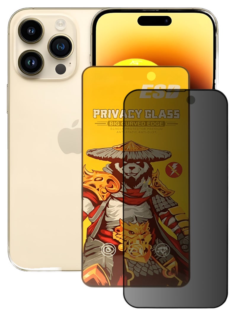 ESD Tempered Dustproof Privacy Glass Screen Protector Compatible For iPhone 14 Pro Max - Image 1