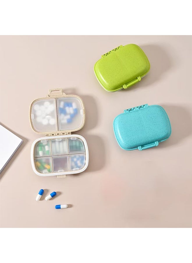 3 Pack 8 Compartments Travel Pill Organizer Moisture Proof Small Pill Box for Pocket Purse Daily Pill Case Portable Medicine Vitamin Holder Container - Image 1