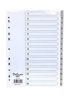Deluxe Grey 1-15 Pvc Index Divider 