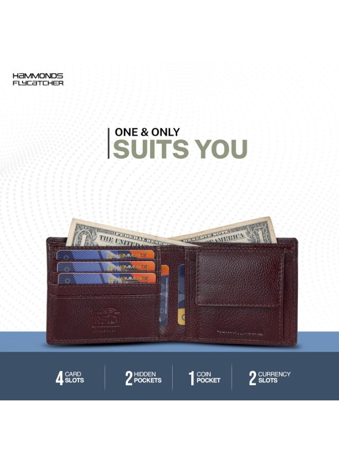 HAMMONDS FLYCATCHER RFID Protected Bi-Fold Wallet for Men Leather Original, Mens Wallet, Leather Wallets for Men, Classic Purse with 4 Card Slots, Coin Pocket, Gift for Mens - Brown - Image 4