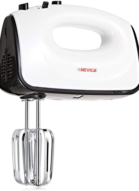 Nevica Hand Mixer 300W - Professional Food & Cake Mixer for Baking | 5 Speed with Turbo Function, NV-158HM,  White