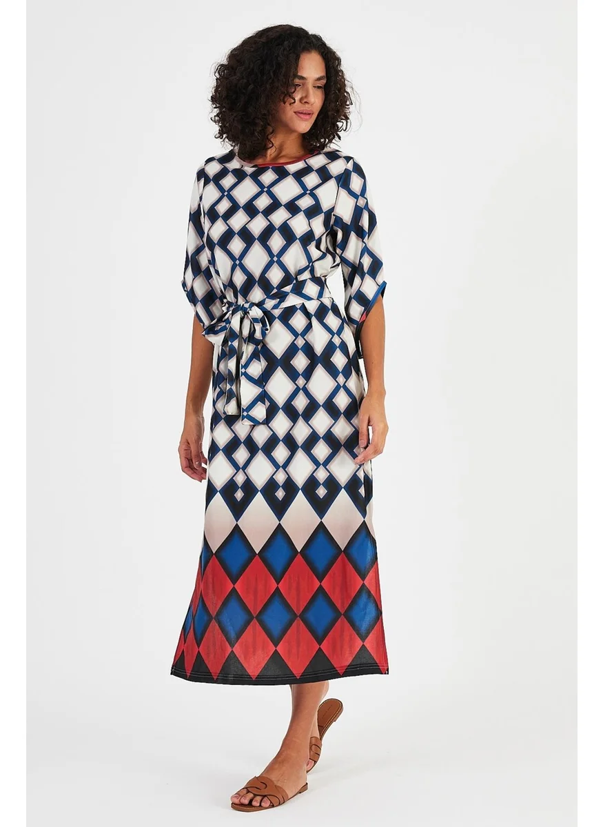 Alexander Gardi Tulip Sleeve Waist Belted Dress (B22-484B)