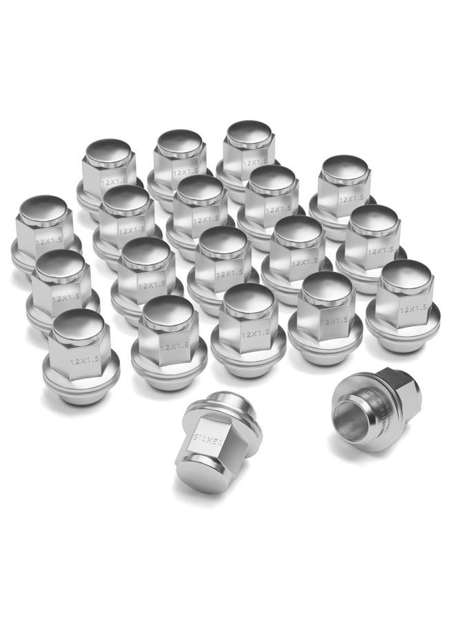 Ameetaa 12x1.5 Lug Nuts 20 Pcs Chrome Closed End Mag Style Lug Nuts with Washer 13/16'' (21mm) Hex Compatible for Toyota Camry/Corolla/Tacoma Lexus 5 Lug 4 Lug Wheels - Image 1