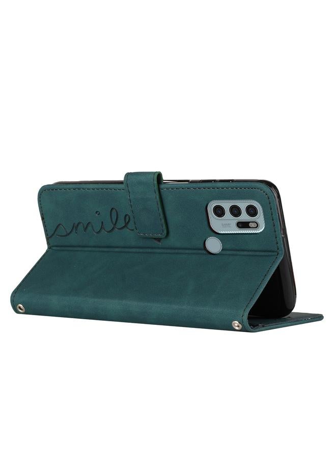 S-TOP Case For Motorola Moto G60S Skin Feel Heart Pattern Leather Phone Case - Image 4