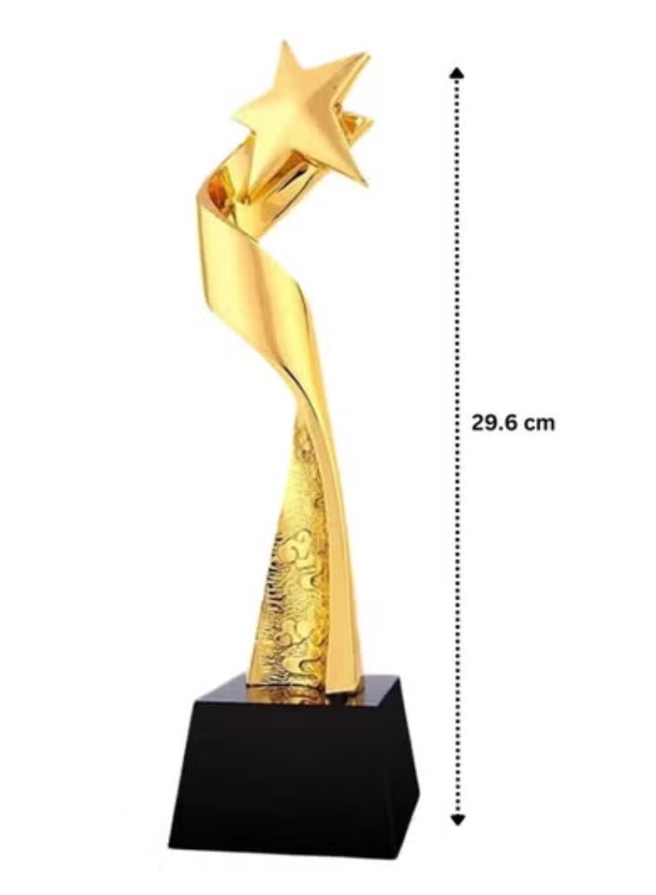 سبال كأس النجمة الذهبية - ٢٩٫٦ سم بقاعدة من الرخام الأسود | جائزة أنيقة للإنجازات والمسابقات - Image 2
